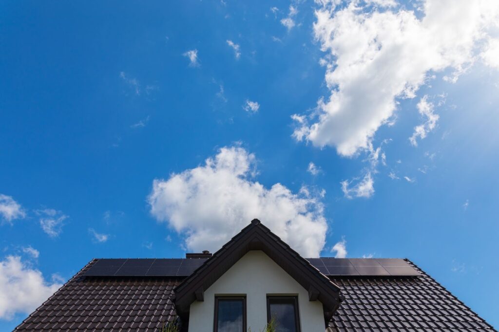 roof under blue skies