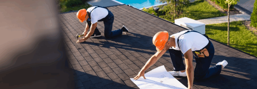 roofing professionals at work, representing importance of roofing and solar contractors