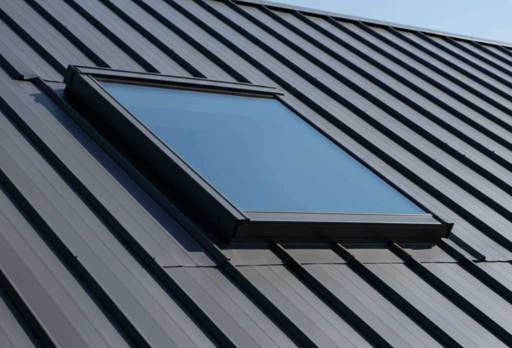 skylight integrated into a metal roofing system