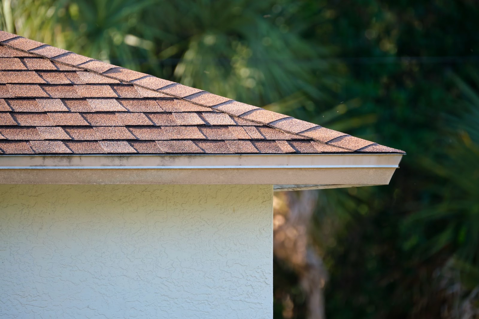 House roof top covered with shingles by a roofing contractor near me