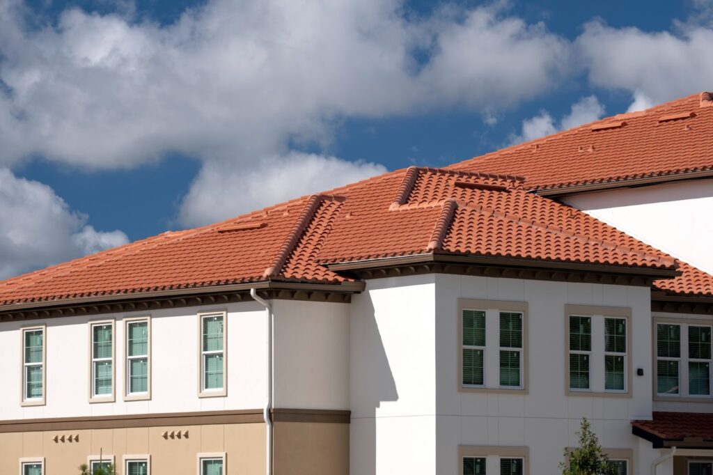 house with clay tile roofing
