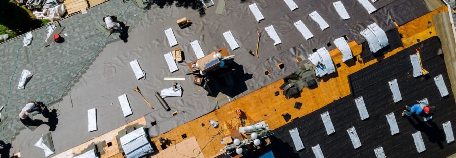 roof replacement in progress, prompting the question of alternatives to a new roof