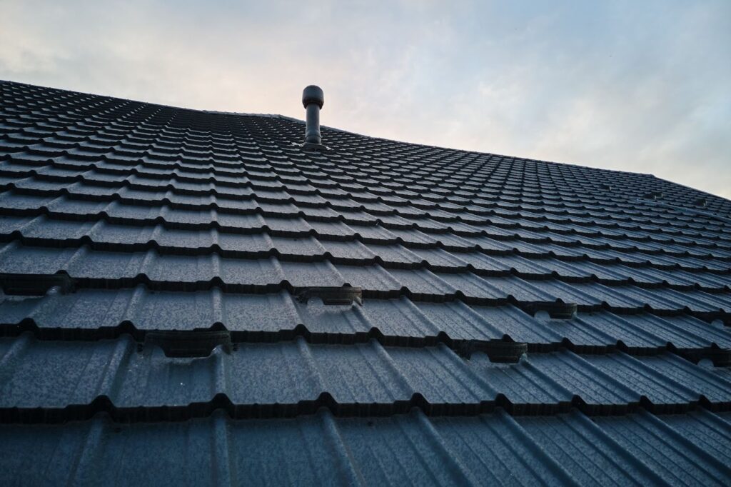 roof with steel shingles