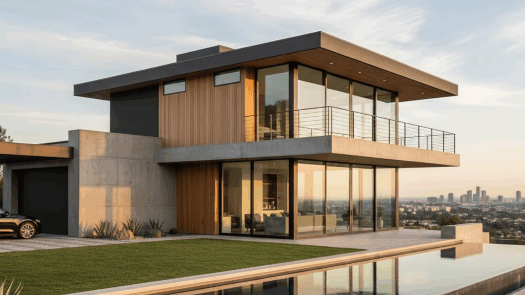house with flat roof