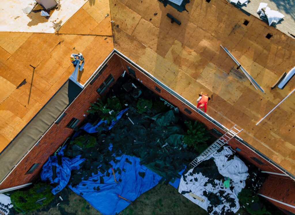 workers on a roof