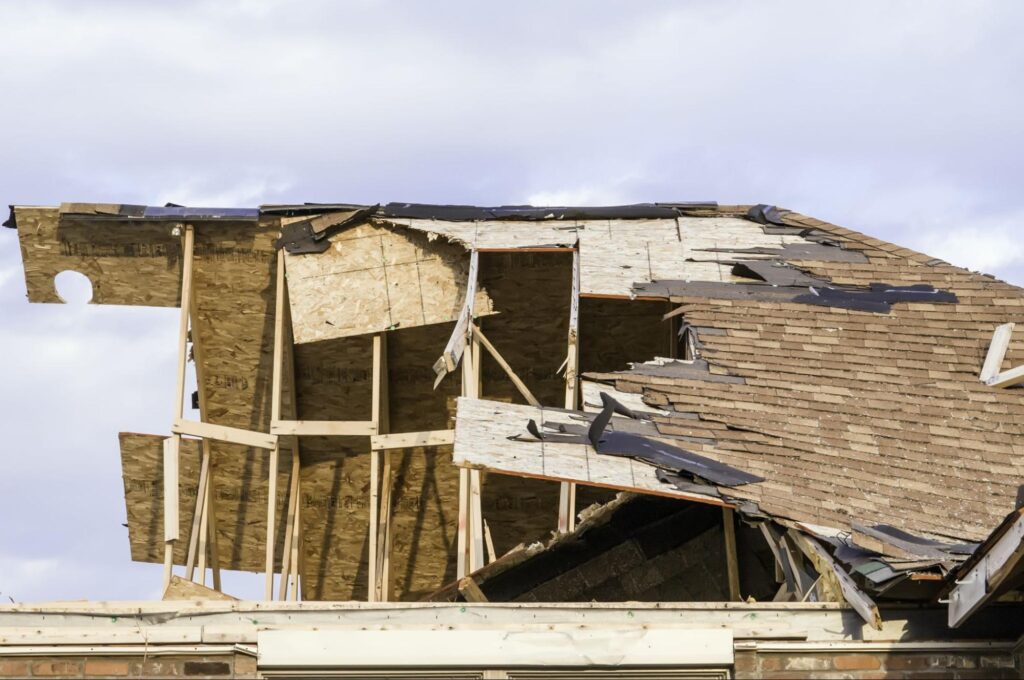 storm-damaged roof
