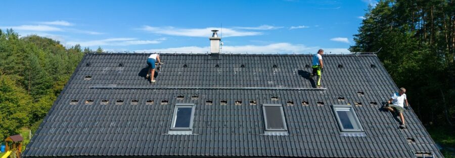 roofing contractors at work